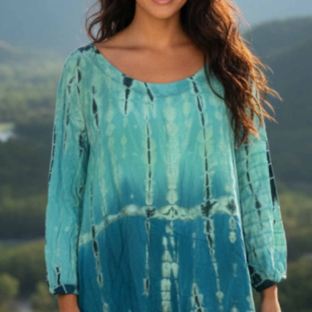 Citron Santa Monica Green Turquoise Ombre Tie Dye XL
